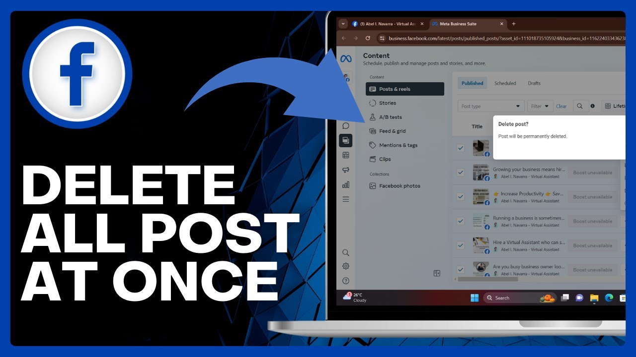 ⚠️ How To DELETE ALL Post From Facebook Page (At Once)